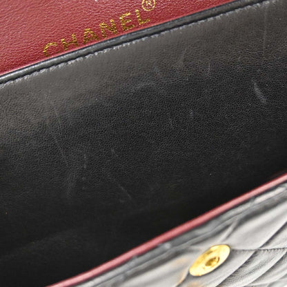 Chanel Black Lambskin Medium Classic Double Flap Shoulder Bag