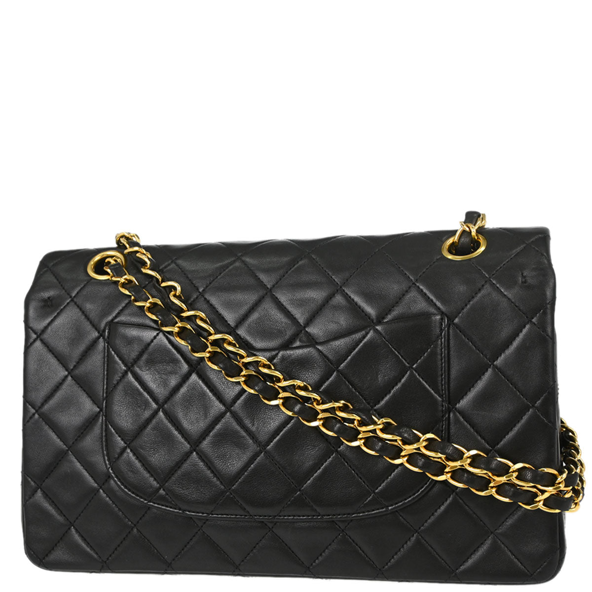 Chanel Black Lambskin Medium Classic Double Flap Shoulder Bag
