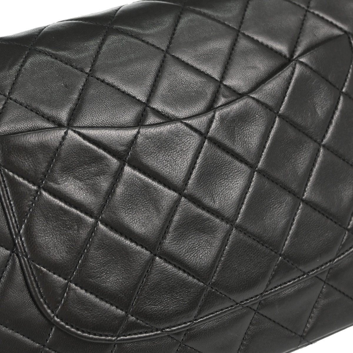 Chanel Black Lambskin Medium Classic Double Flap Shoulder Bag