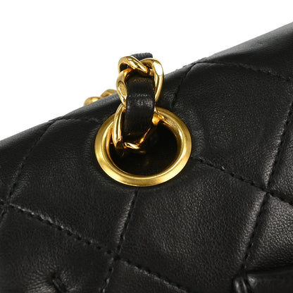 Chanel Black Lambskin Medium Classic Double Flap Shoulder Bag