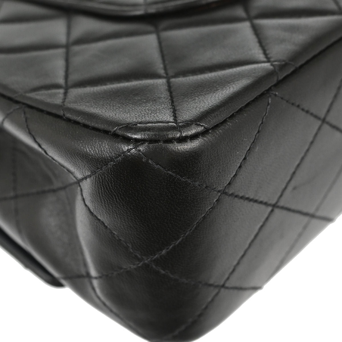 Chanel Black Lambskin Medium Classic Double Flap Shoulder Bag
