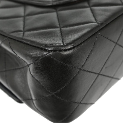 Chanel Black Lambskin Medium Classic Double Flap Shoulder Bag