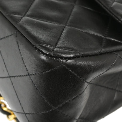 Chanel Black Lambskin Medium Classic Double Flap Shoulder Bag