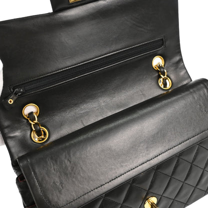 Chanel Black Lambskin Medium Classic Double Flap Shoulder Bag