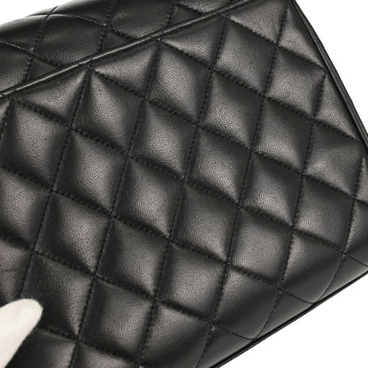 Chanel Black Lambskin Straight Flap Handbag