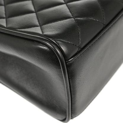 Chanel Black Lambskin Straight Flap Handbag