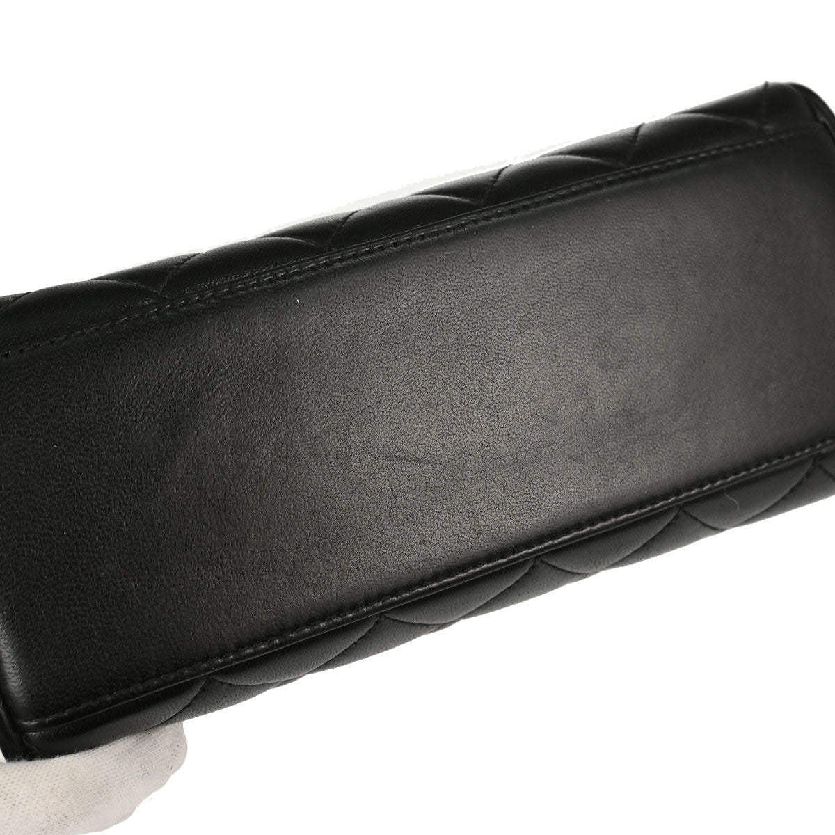 Chanel Black Lambskin Straight Flap Handbag