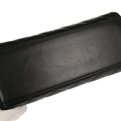 Chanel Black Lambskin Straight Flap Handbag