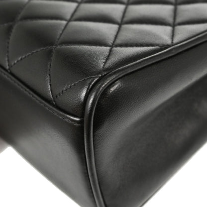 Chanel Black Lambskin Straight Flap Handbag