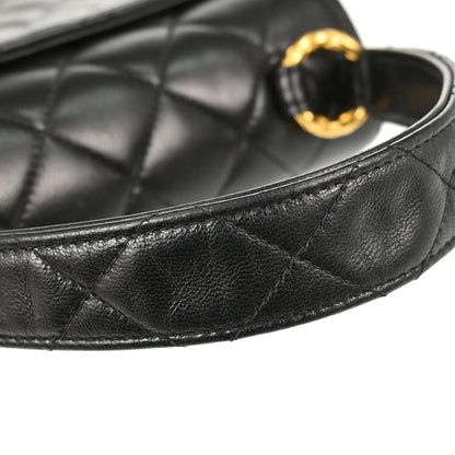 Chanel Black Lambskin Straight Flap Handbag