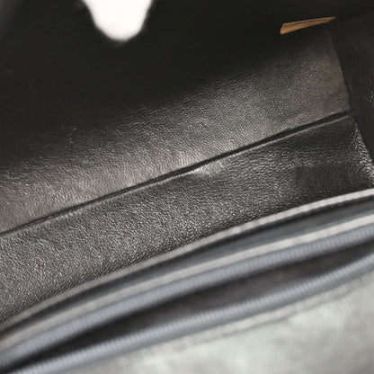 Chanel Black Lambskin Straight Flap Handbag