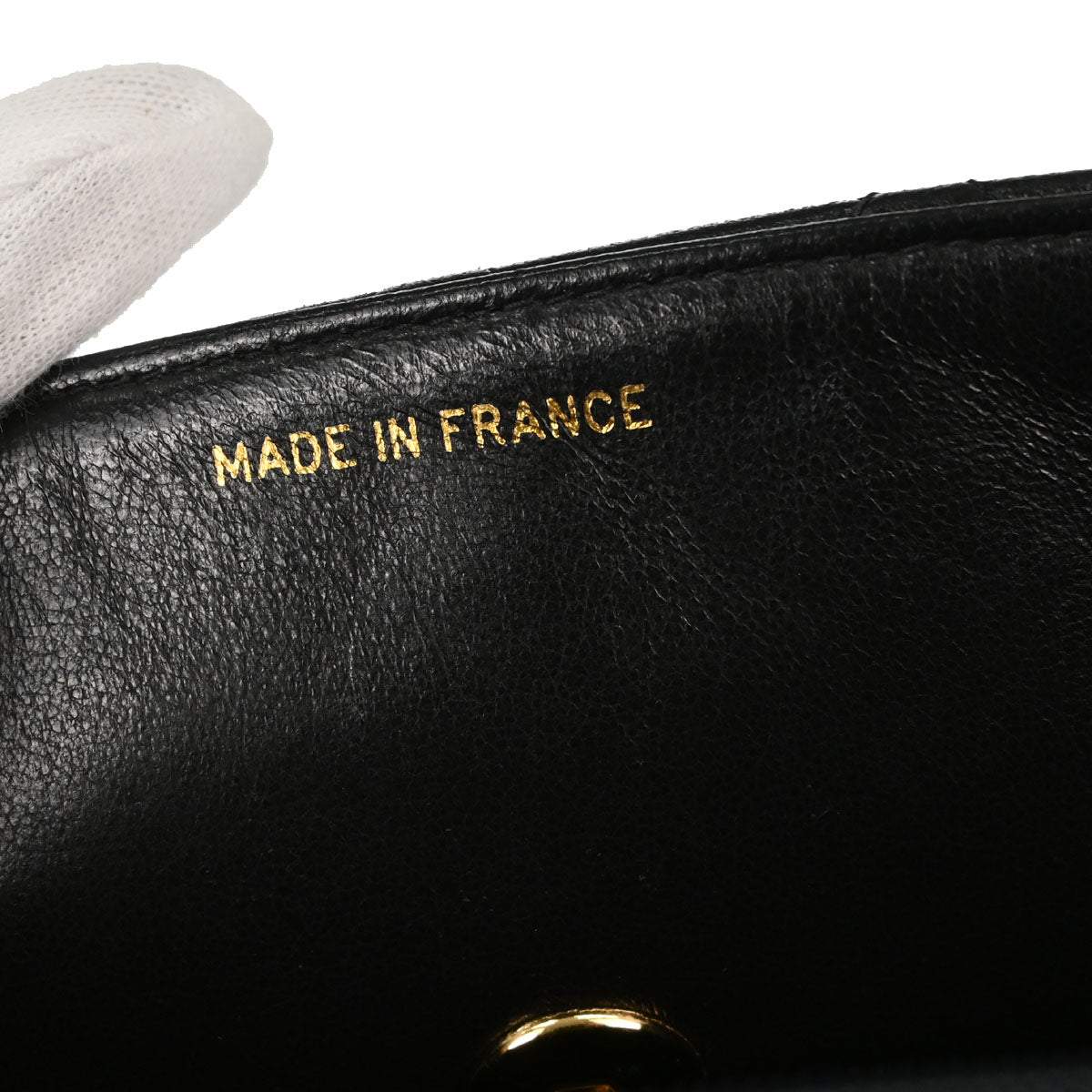 Chanel Black Lambskin Straight Flap Handbag
