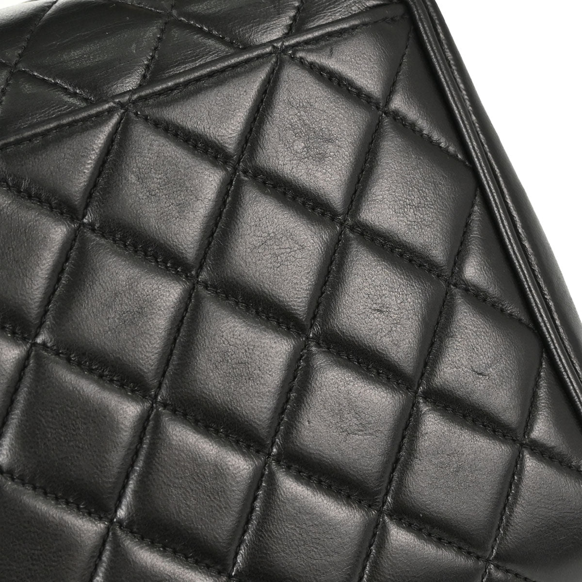 Chanel Black Lambskin Straight Flap Handbag