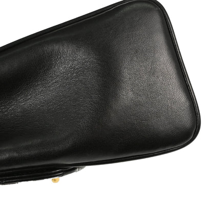 Chanel Black Lambskin Straight Flap Handbag