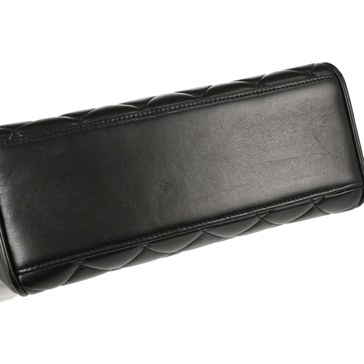 Chanel Black Lambskin Straight Flap Handbag