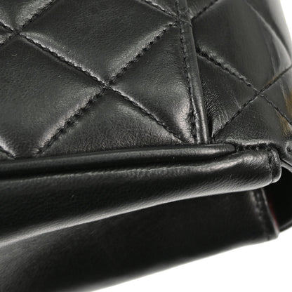 Chanel Black Lambskin Straight Flap Handbag