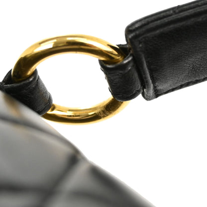 Chanel Black Lambskin Straight Flap Handbag