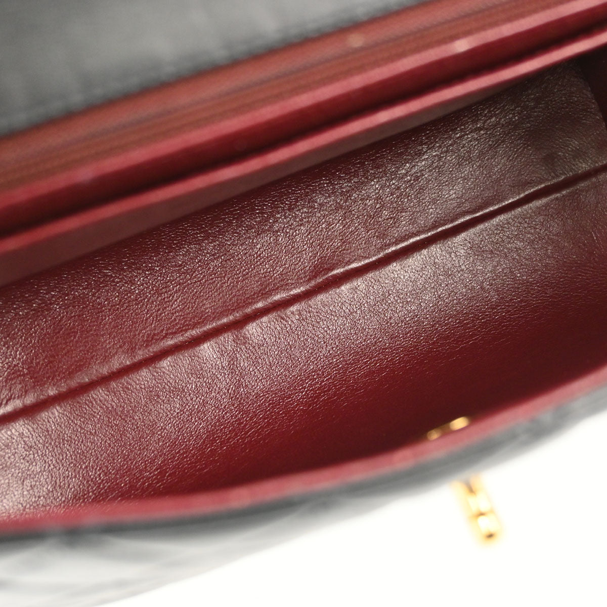 Chanel Black Lambskin Straight Flap Handbag