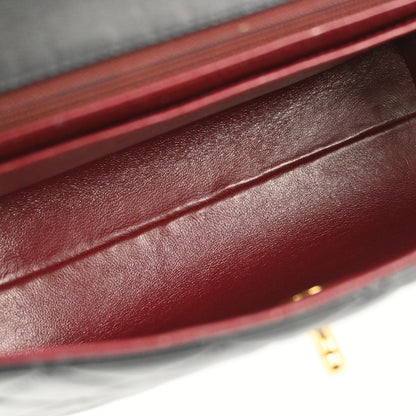Chanel Black Lambskin Straight Flap Handbag