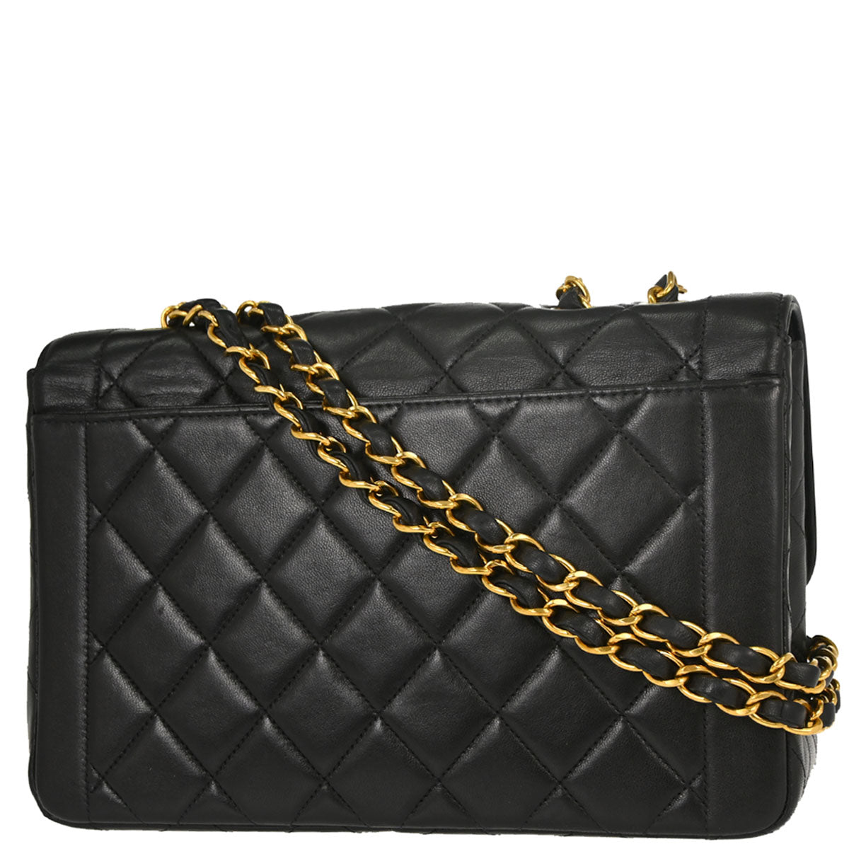 Chanel Black Lambskin Single Flap Shoulder Bag