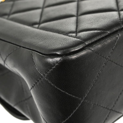 Chanel Black Lambskin Single Flap Shoulder Bag