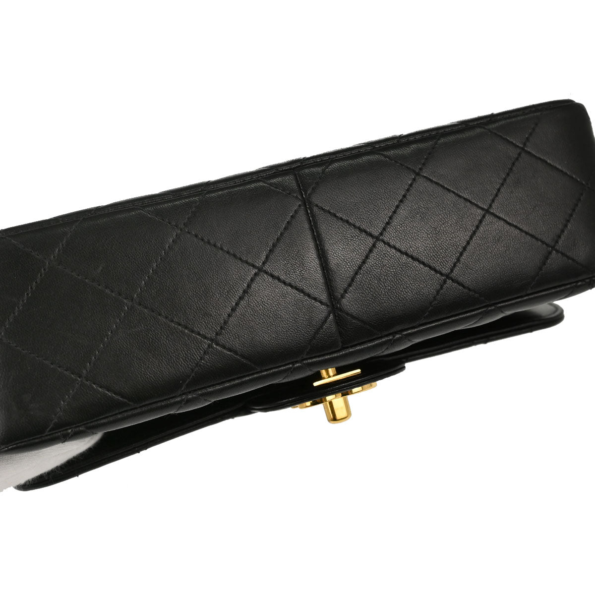 Chanel Black Lambskin Single Flap Shoulder Bag