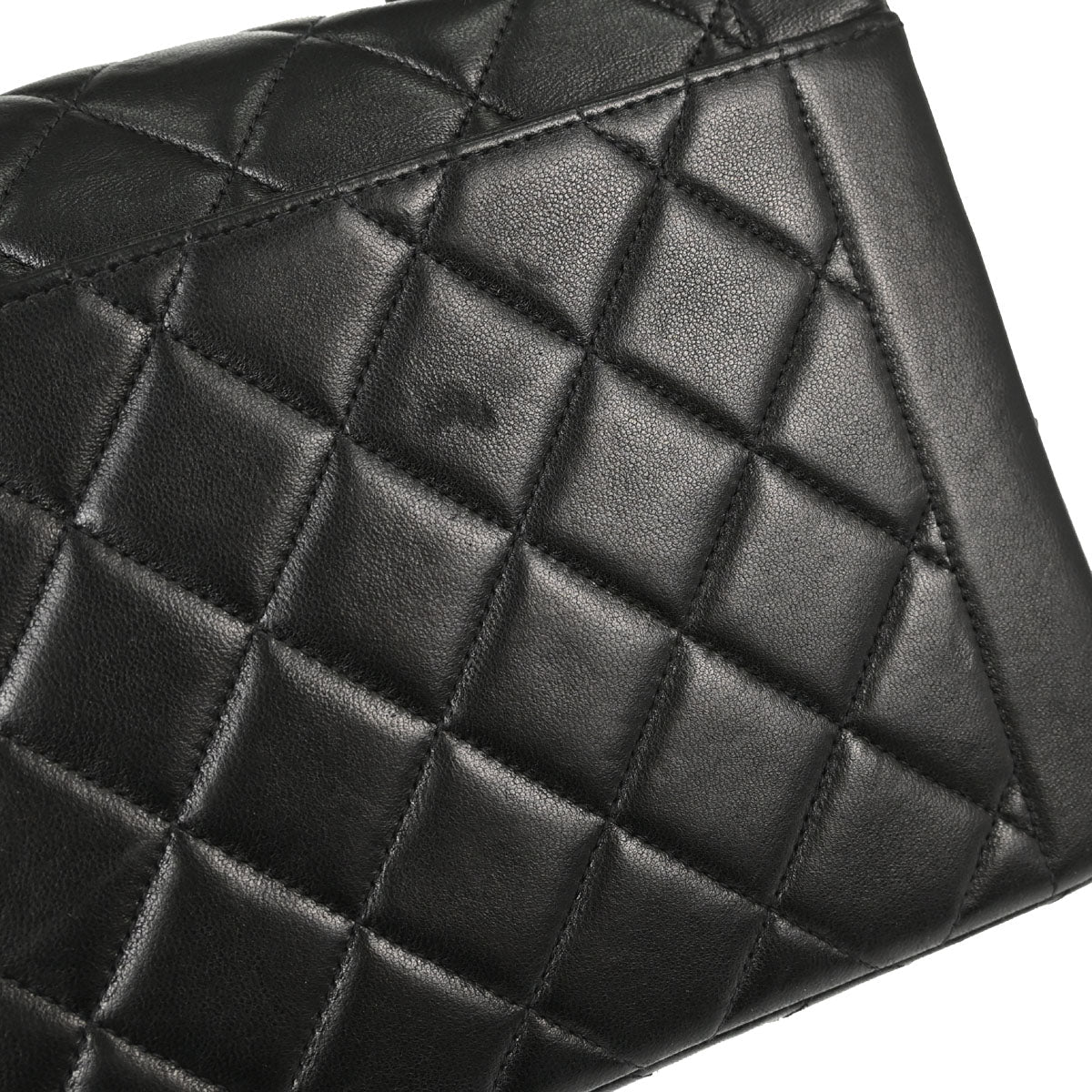 Chanel Black Lambskin Single Flap Shoulder Bag