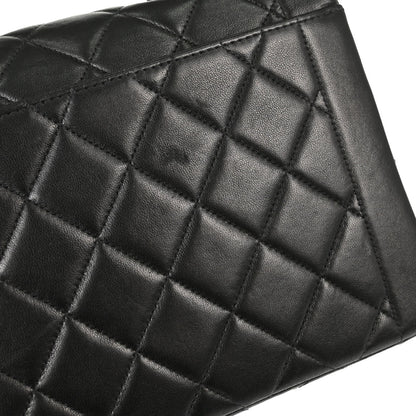 Chanel Black Lambskin Single Flap Shoulder Bag
