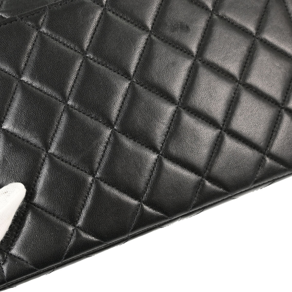 Chanel Black Lambskin Single Flap Shoulder Bag