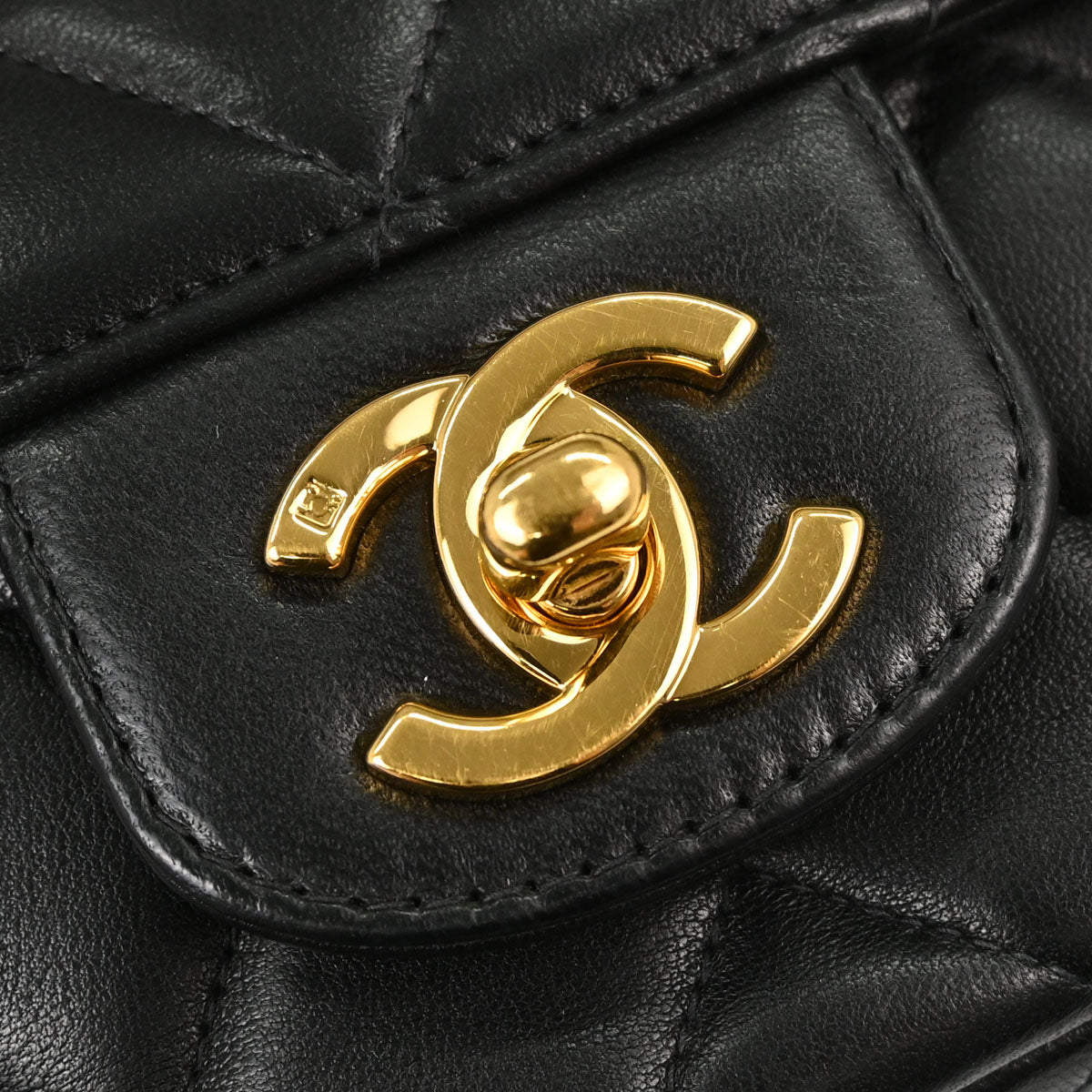 Chanel Black Lambskin Single Flap Shoulder Bag