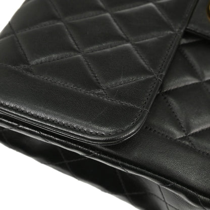 Chanel Black Lambskin Single Flap Shoulder Bag