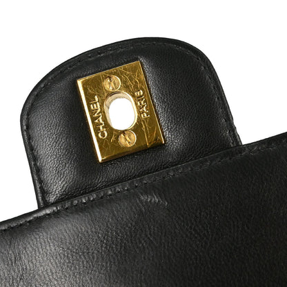 Chanel Black Lambskin Single Flap Shoulder Bag