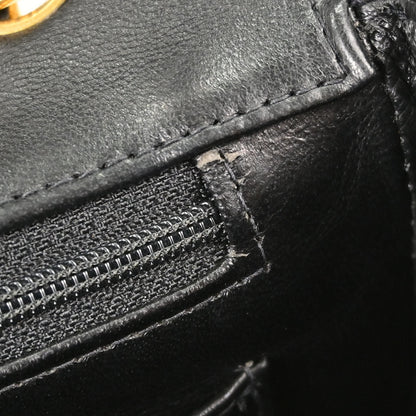 Chanel Black Lambskin Single Flap Shoulder Bag