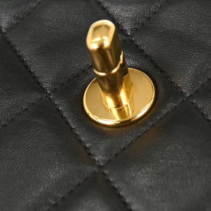 Chanel Black Lambskin Single Flap Shoulder Bag