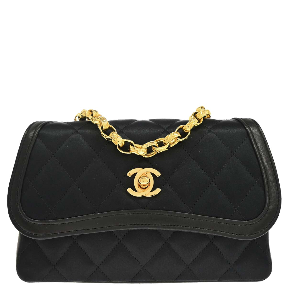 Chanel Black Satin Bijou Chain Shoulder Bag