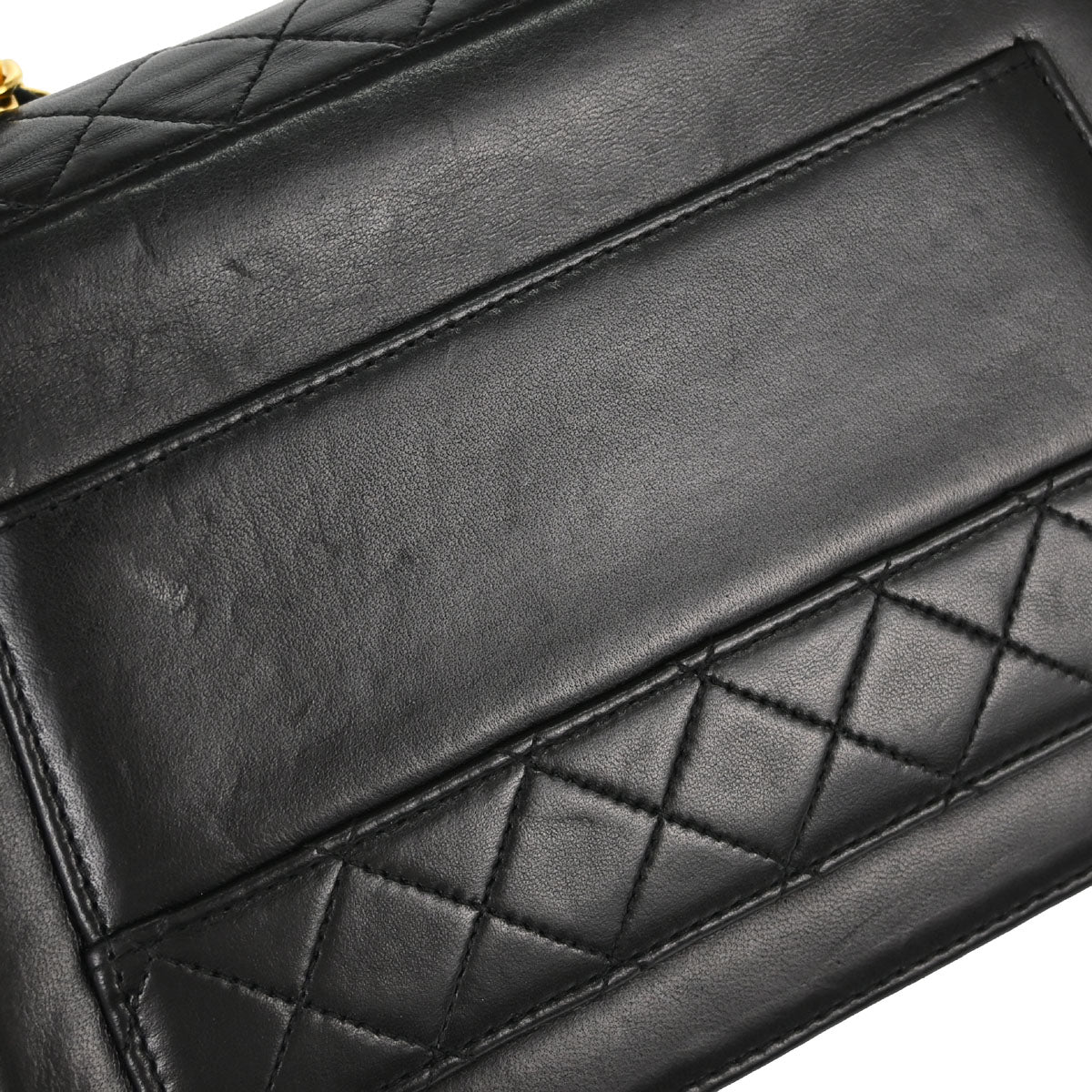 Chanel Black Lambskin Straight Flap Shoulder Bag