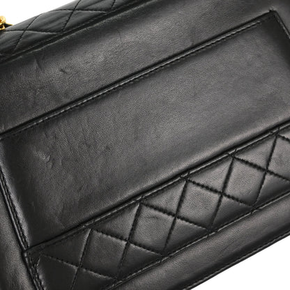Chanel Black Lambskin Straight Flap Shoulder Bag