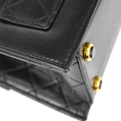 Chanel Black Lambskin Straight Flap Shoulder Bag