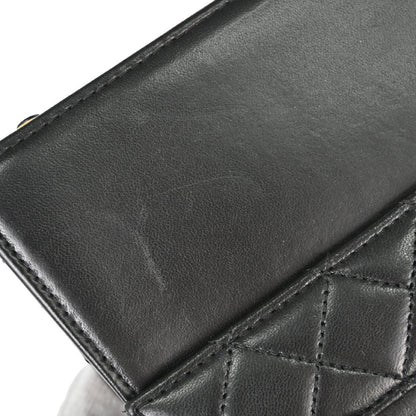 Chanel Black Lambskin Straight Flap Shoulder Bag