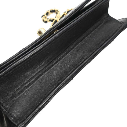 Chanel Black Lambskin Turnlock Mini Full Flap Shoulder Bag