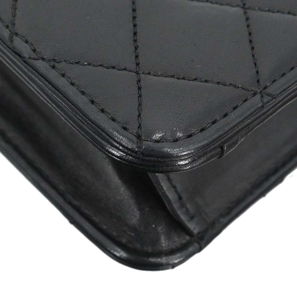 Chanel Black Lambskin Turnlock Mini Full Flap Shoulder Bag
