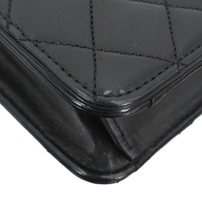 Chanel Black Lambskin Turnlock Mini Full Flap Shoulder Bag