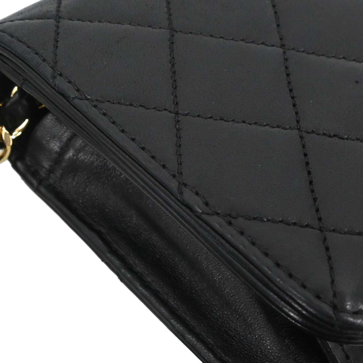 Chanel Black Lambskin Turnlock Mini Full Flap Shoulder Bag