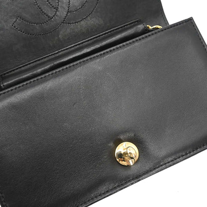 Chanel Black Lambskin Turnlock Mini Full Flap Shoulder Bag