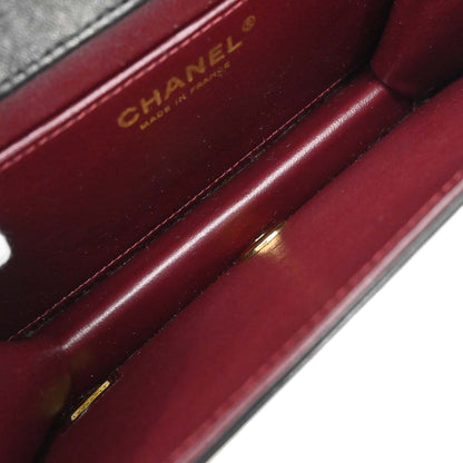 Chanel Black Lambskin Turnlock Mini Full Flap Shoulder Bag