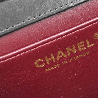 Chanel Black Lambskin Turnlock Mini Full Flap Shoulder Bag