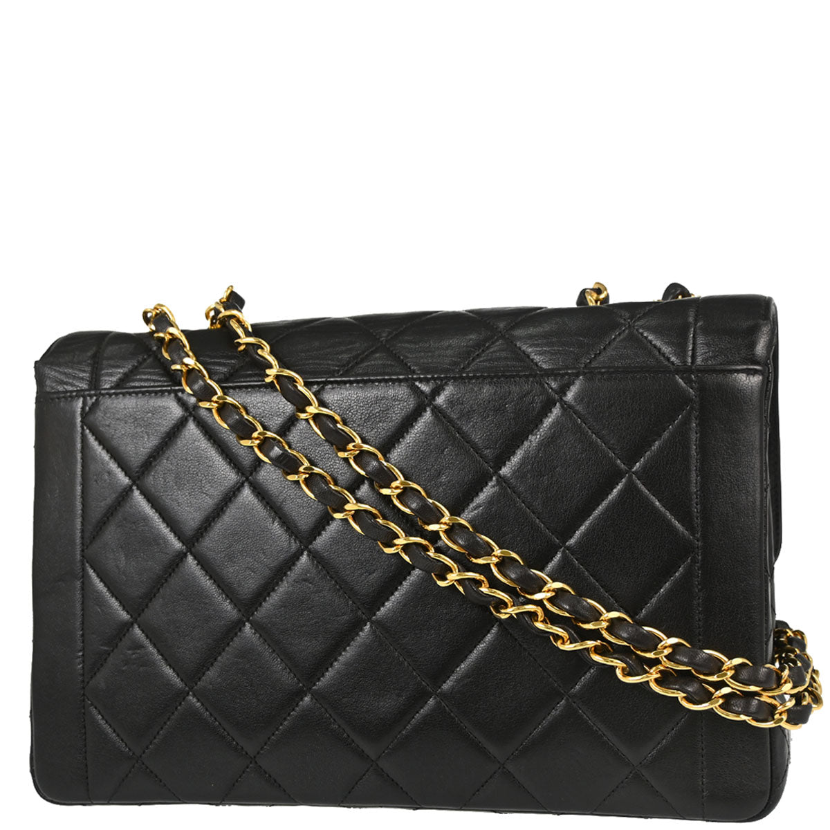 Chanel Black Lambskin Single Flap Shoulder Bag