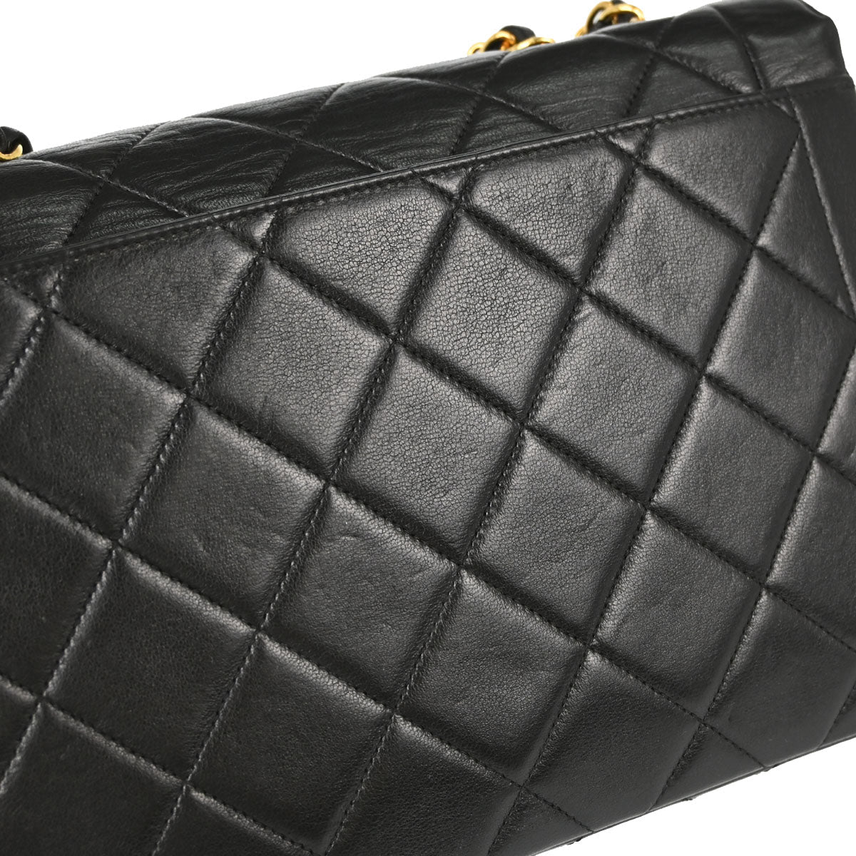 Chanel Black Lambskin Single Flap Shoulder Bag
