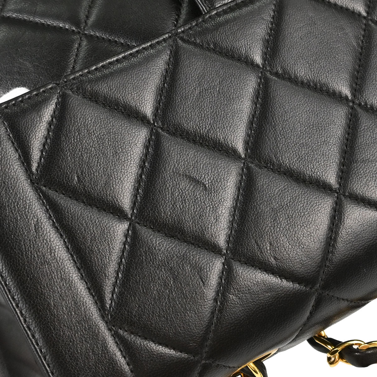Chanel Black Lambskin Single Flap Shoulder Bag