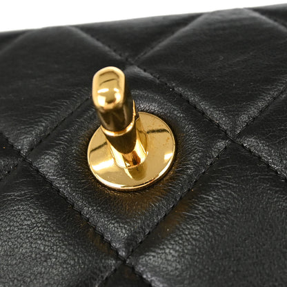Chanel Black Lambskin Single Flap Shoulder Bag